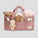 Plush Sherpa Baby Storage Basket | Diaper Caddy Organizer with Adjustable Dividers | Multi-Use Solution for Nursery and Travel 12