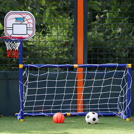 Portable Basketball Hoop, Kids Soccer Goal Set