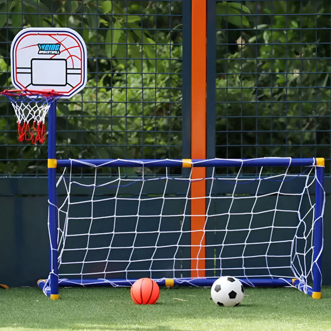 Portable Basketball Hoop, Kids Soccer Goal Set
