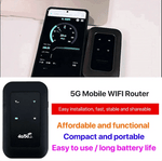 Portable 5G WiFi Router | High-Speed Mobile Internet Hotspot with Extended Battery Life for Global Connectivity 6