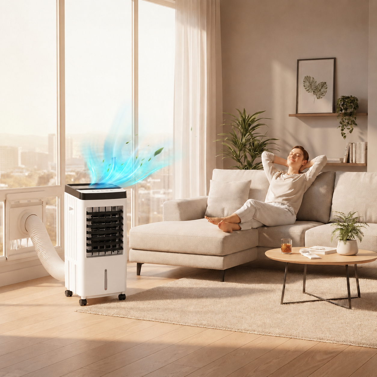Portable AC Unit | 12000 BTU Air Conditioner with 2-in-1 Cooling & Fan | Efficient Evaporative Cooler for Year-Round Comfort 0