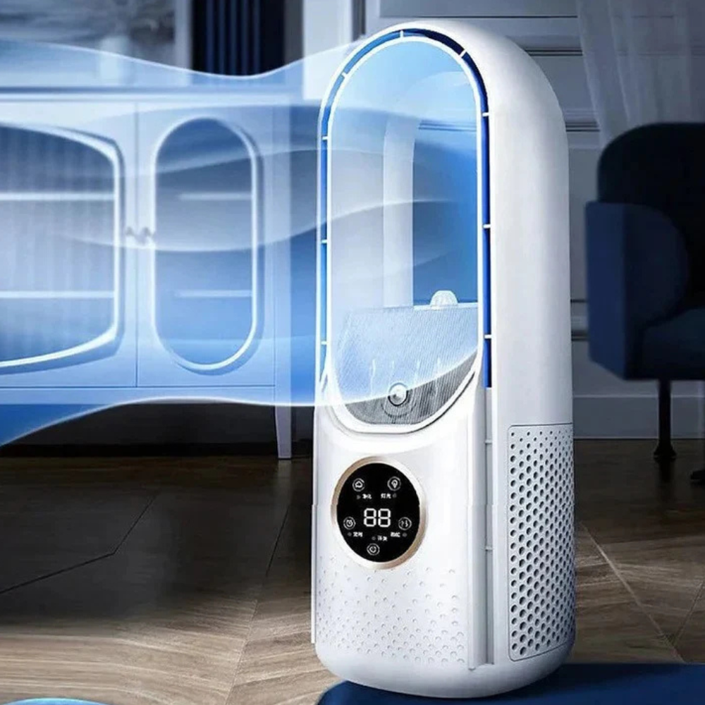 Portable Air Conditioner | Bladeless Cooler with Silent Operation | Energy Efficient Design for Comfortable Spaces 0