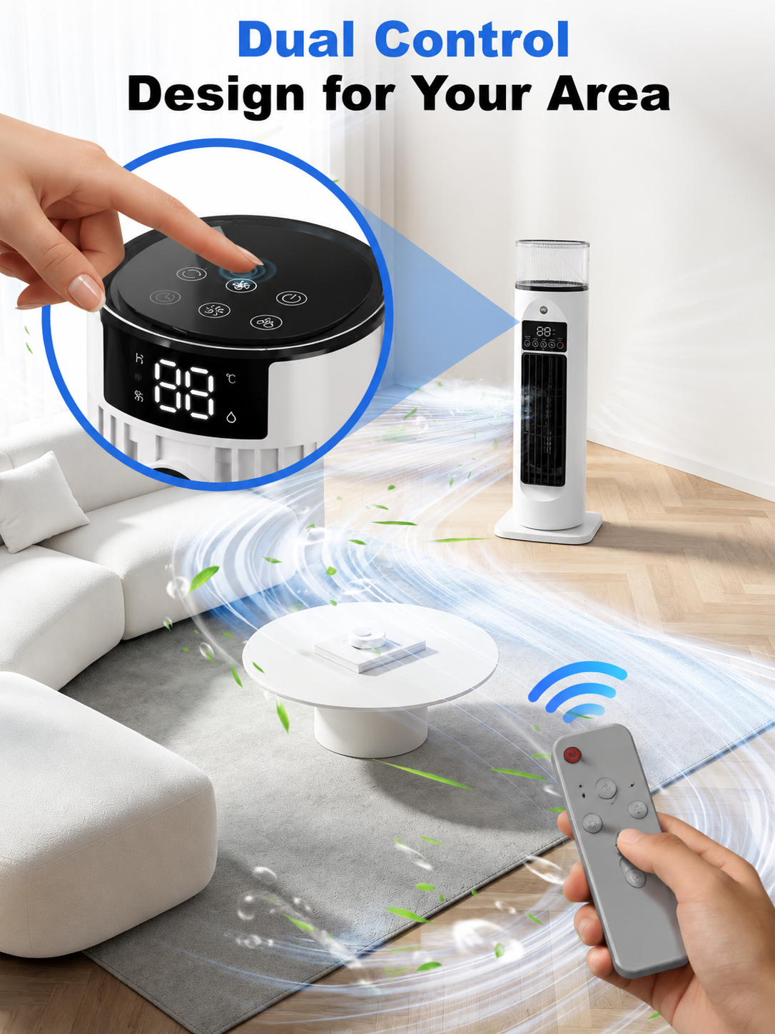 Portable Air Cooler for Room | 4-in-1 Evaporative Cooling Fan with Remote Control | Personalized Comfort for Bedroom and Office 4