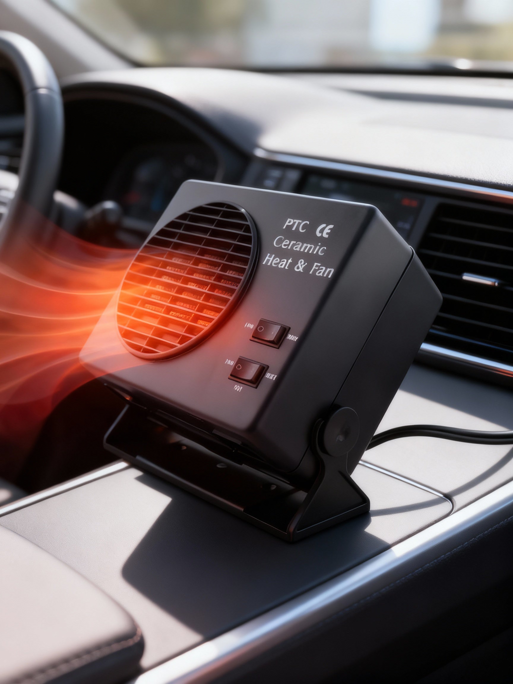 Portable Car Heater | 12V Electric Heater Fan with Adjustable Thermostat | Compact Defroster for Winter Comfort 0