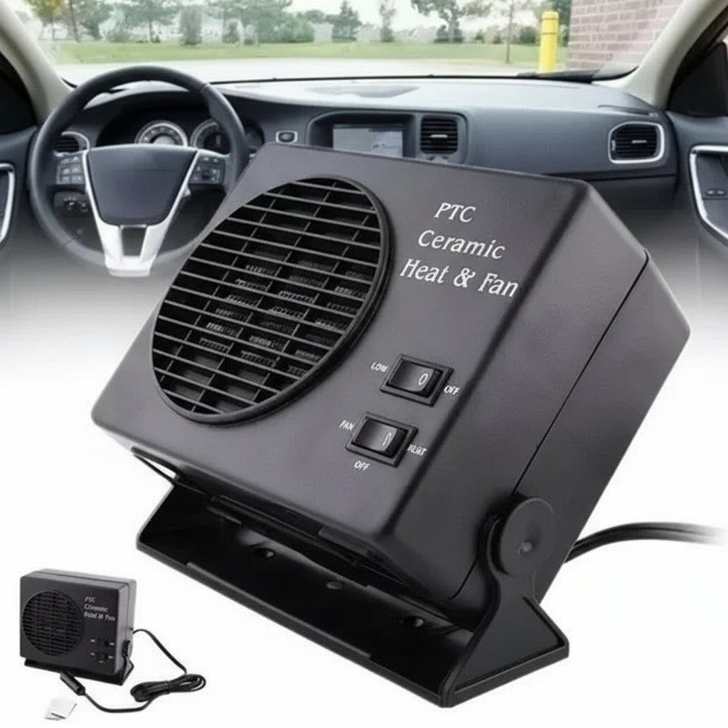 Portable Car Heater | 12V Electric Heater Fan with Adjustable Thermostat | Compact Defroster for Winter Comfort 4