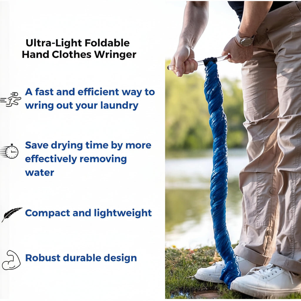 Portable Clothes Wringer Hand Crank with Fast Water Removal | Lightweight Tool for Quick Drying 5