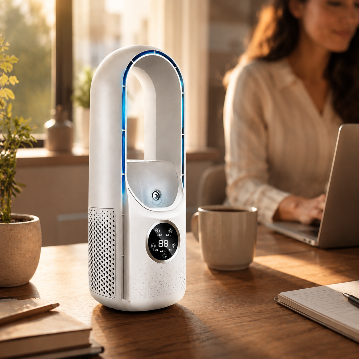 Portable Cooling Fan | Bladeless Tower Fan with Sleep Mode | Compact Design for Personal Comfort 0