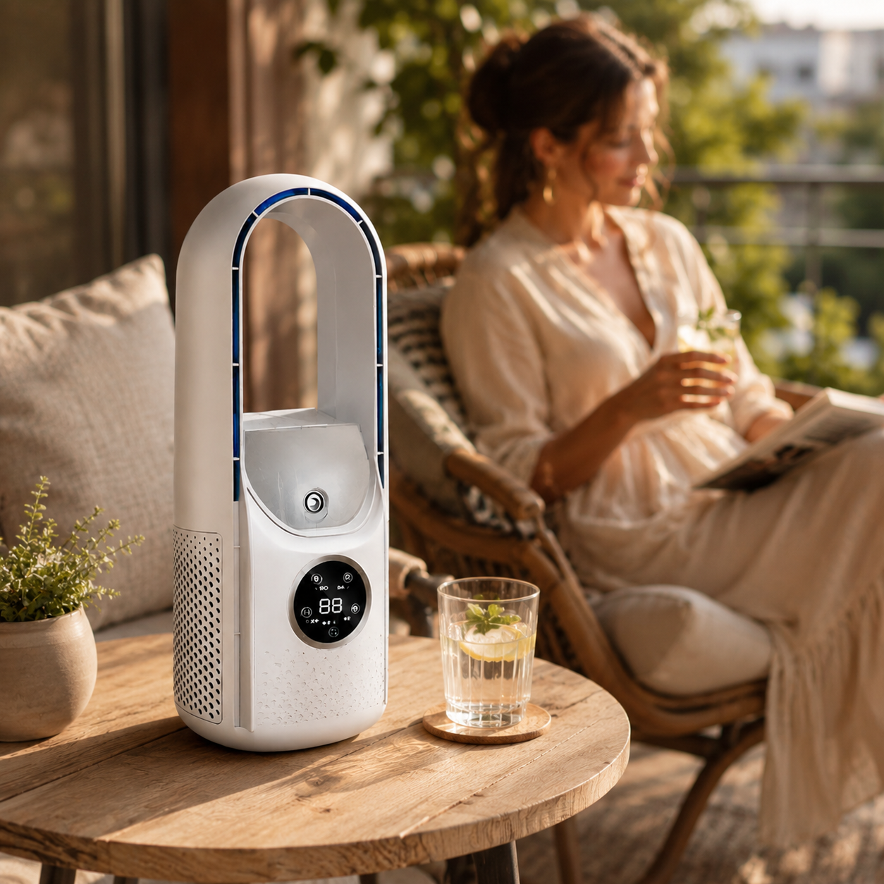 Portable Cooling Fan | Bladeless Tower Fan with Sleep Mode | Compact Design for Personal Comfort 4