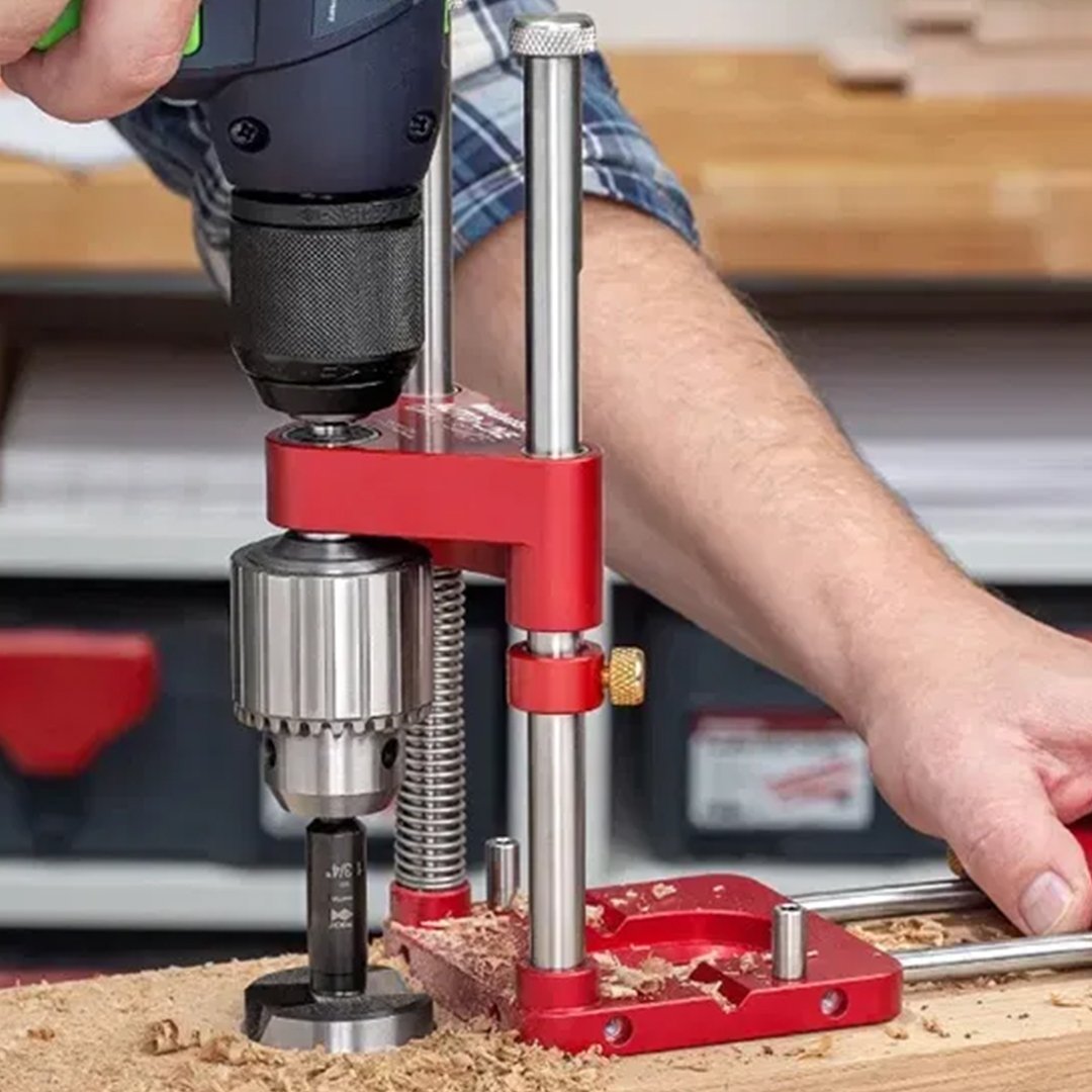Portable Drill Guide Jig with Adjustable Depth Stop | Precision Tool for Woodworking 0