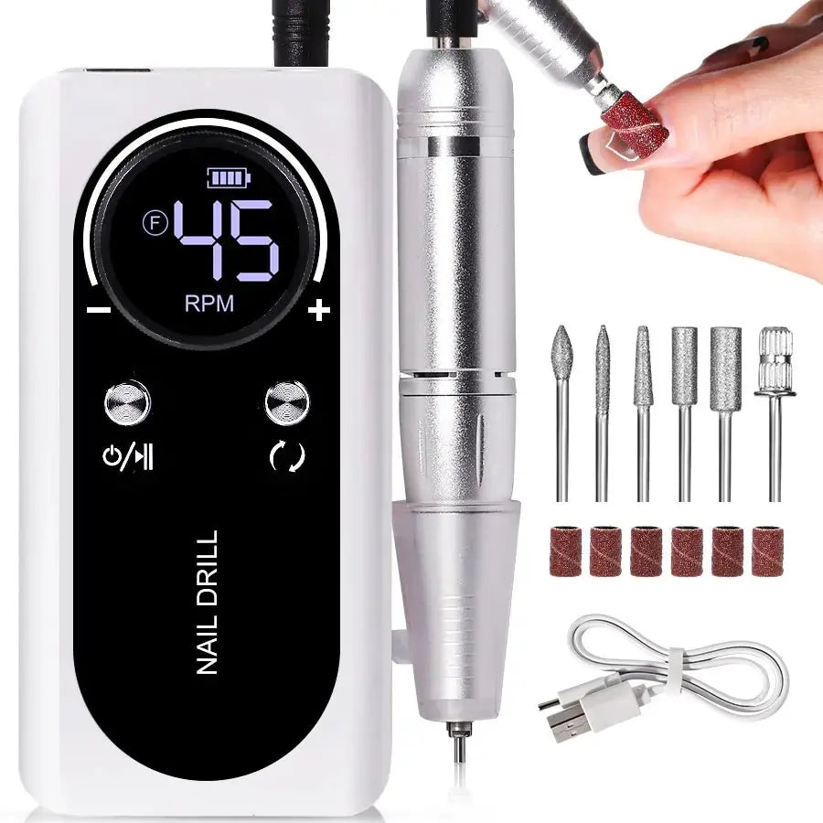 Portable Electric Nail File with 45000RPM Motor & Low Noise Design for Effortless Manicure 0