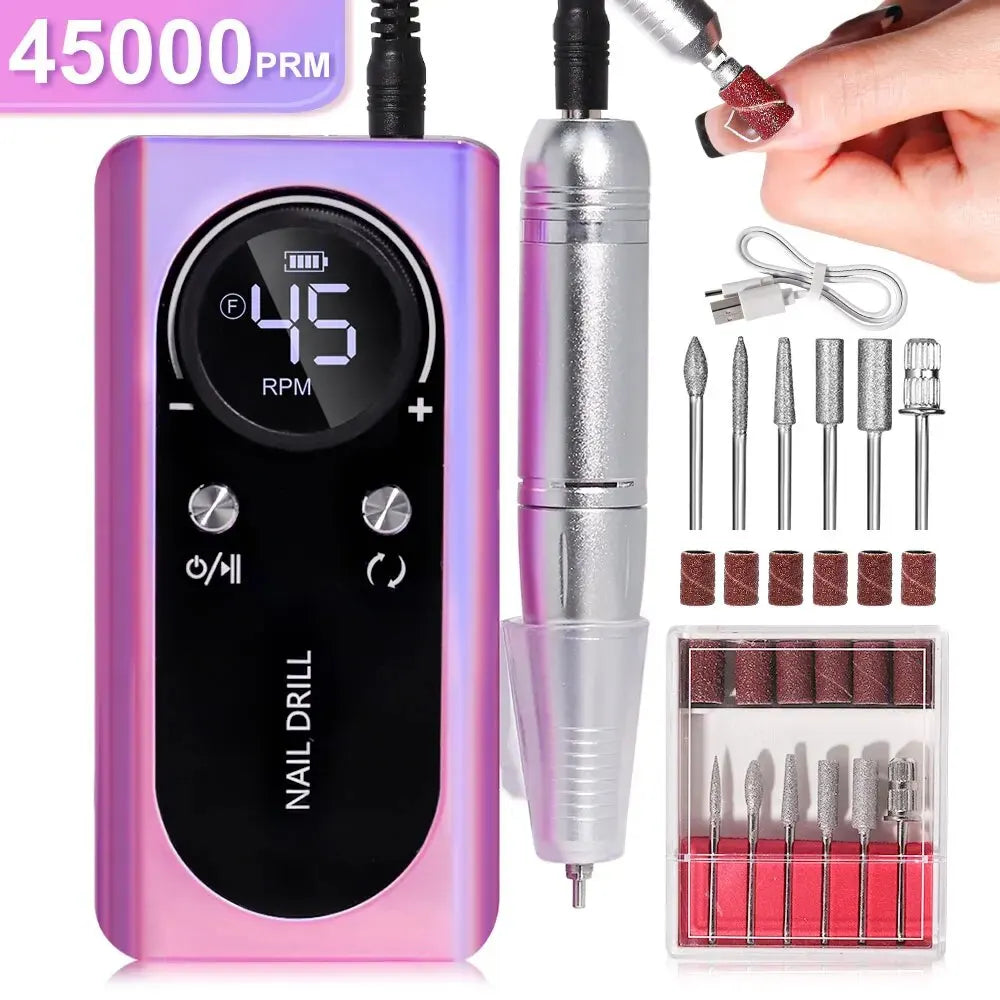 Portable Electric Nail File with 45000RPM Motor & Low Noise Design for Effortless Manicure 9