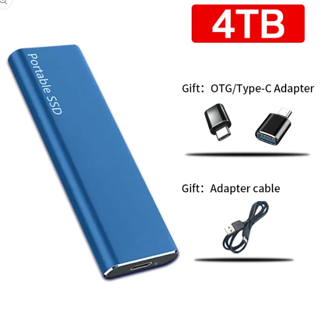 Portable External Hard Drive | 4TB USB-C Storage with Fast Data Transfer | Compact Design for Easy Transport 4
