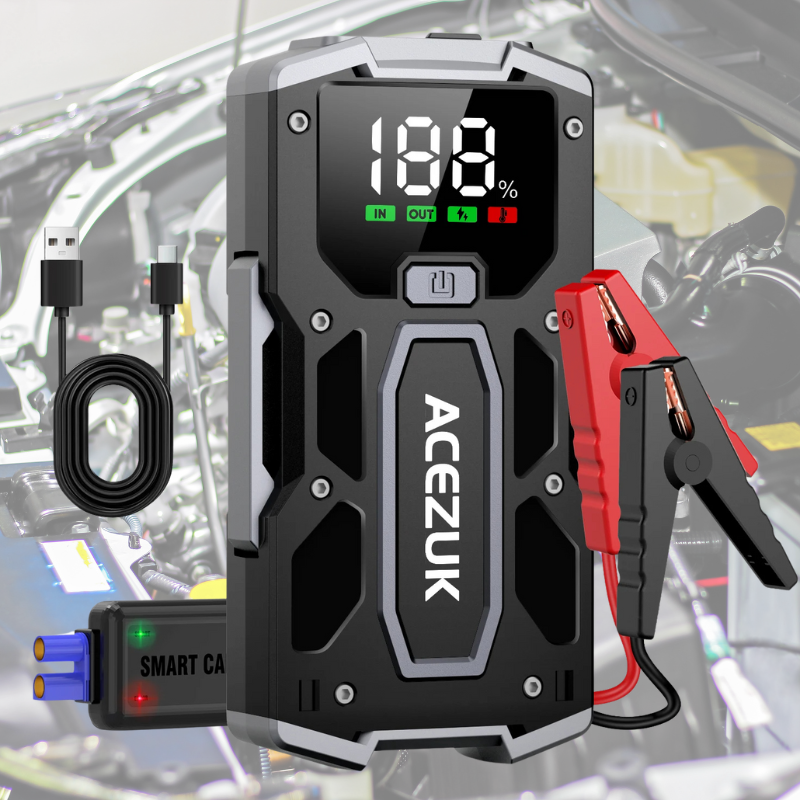 Portable Jump Starter & Power Bank with LED Display | 3000A Peak Current for Vehicle Emergencies 0