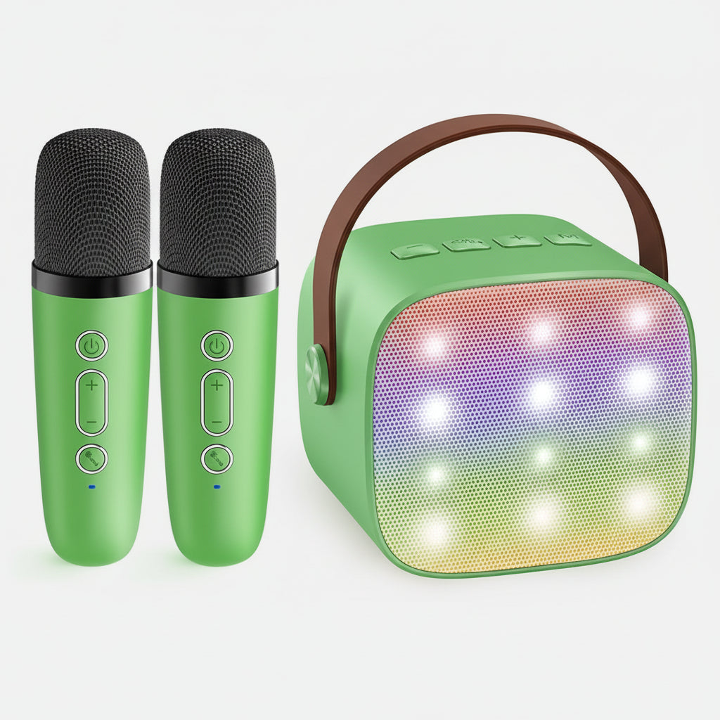 Portable Karaoke Machine | Bluetooth Speaker with Wireless Microphones & LED Lights for Fun Singing 6