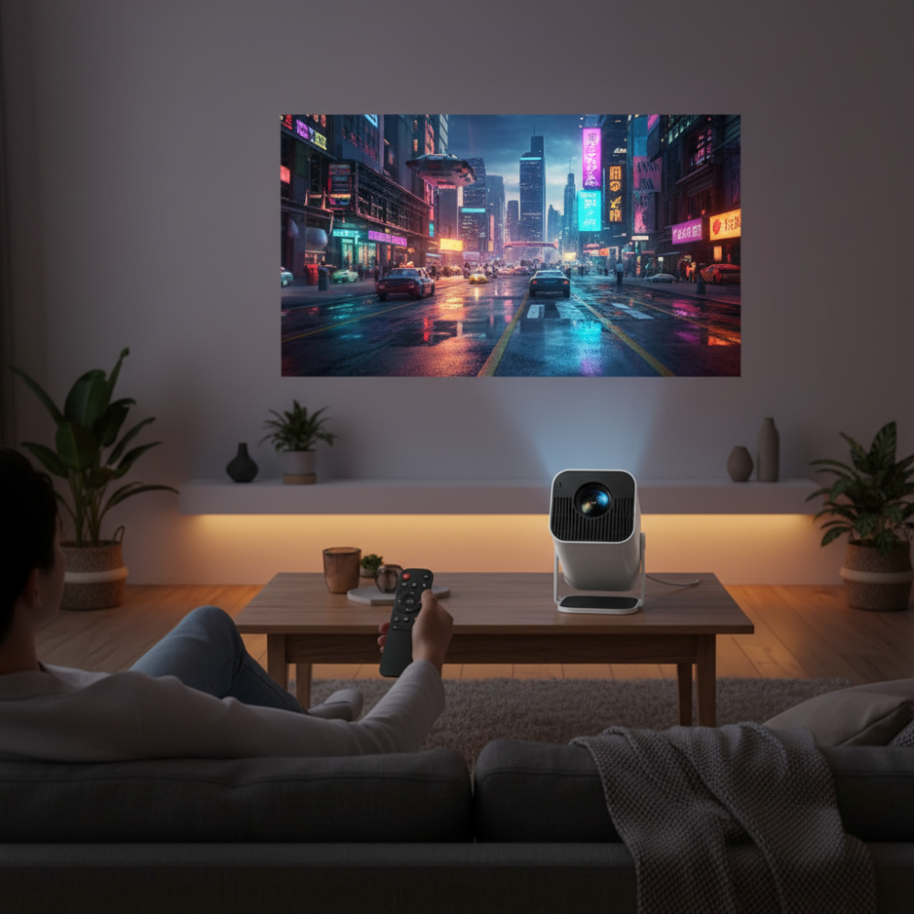 Portable Mini Projector | 1080P Wireless Streaming with Compact Design | Perfect for Home Entertainment and Travel 0