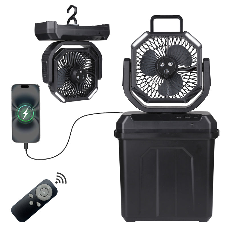 Portable Mist Fan | 4-in-1 Camping Fan with 6L Bucket for Outdoor Comfort 0