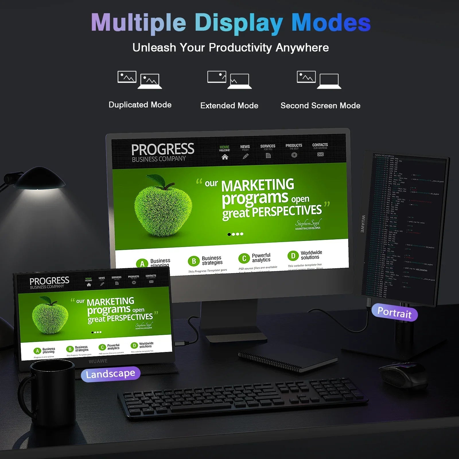Portable Monitor | 14 Slim Travel Monitor with 1080P HD Display | Lightweight Design for Enhanced Productivity 4