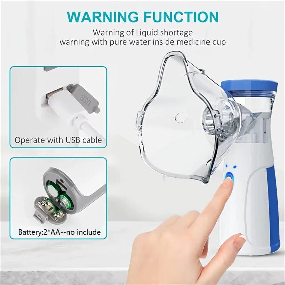 Portable Nebulizer Machine | Mini Mesh Inhalation Device with Quiet Operation | Compact Breathing Treatment for All Ages 4