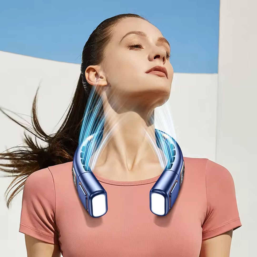 Portable Neck Fan | 360° Bladeless Air Conditioner with Adjustable Speeds | Hands-Free Cooling for Outdoor Comfort 0