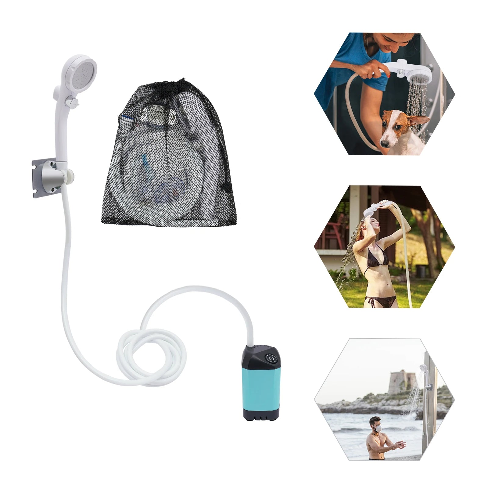 Portable Outdoor Shower with Rechargeable Battery | Compact Design for Effortless Hygiene 0