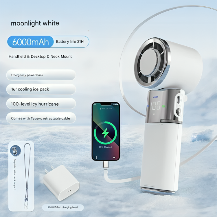 Portable Power Bank Fan | Hand Held Battery Operated Fan with Adjustable Airflow | Personal Cooling Solution for On-the-Go Comfort 0