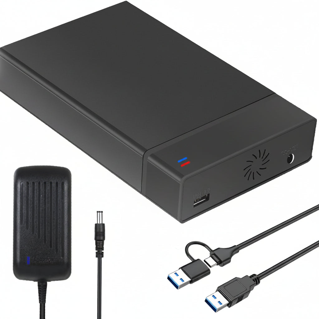 Portable SSD Enclosure | USB 3.0 SATA Adapter with Fast 5Gbps Transfer | Compatible with 2.5 & 3.5 Inch Drives for Storage Expansion 0