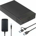 Portable SSD Enclosure | USB 3.0 SATA Adapter with Fast 5Gbps Transfer | Compatible with 2.5 & 3.5 Inch Drives for Storage Expansion 0