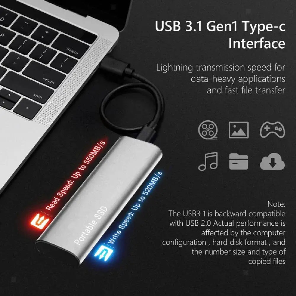 Portable SSD External Hard Drive with Ultra-Fast Data Transfer | Compact Aluminum Storage for Reliable File Access 4