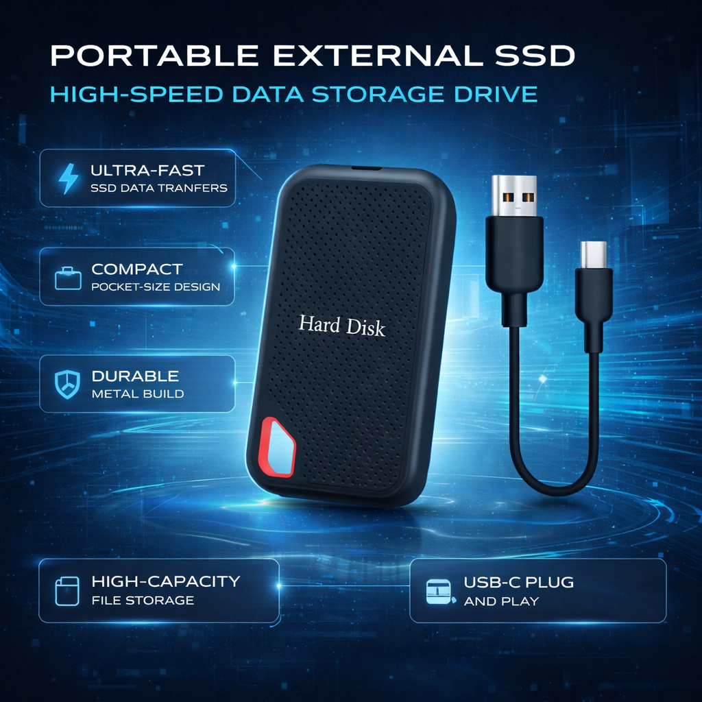 Portable SSD | High-Speed External Hard Drive with USB-C Connection | Compact & Durable Storage Solution for Fast File Transfers 4