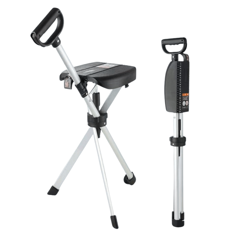 Portable Walking Stick | 2-in-1 Folding Cane with Adjustable Height | Lightweight Aluminum Design for Outdoor Comfort 0