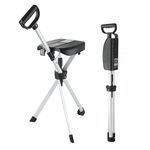 Portable Walking Stick | 2-in-1 Folding Cane with Adjustable Height | Lightweight Aluminum Design for Outdoor Comfort 0