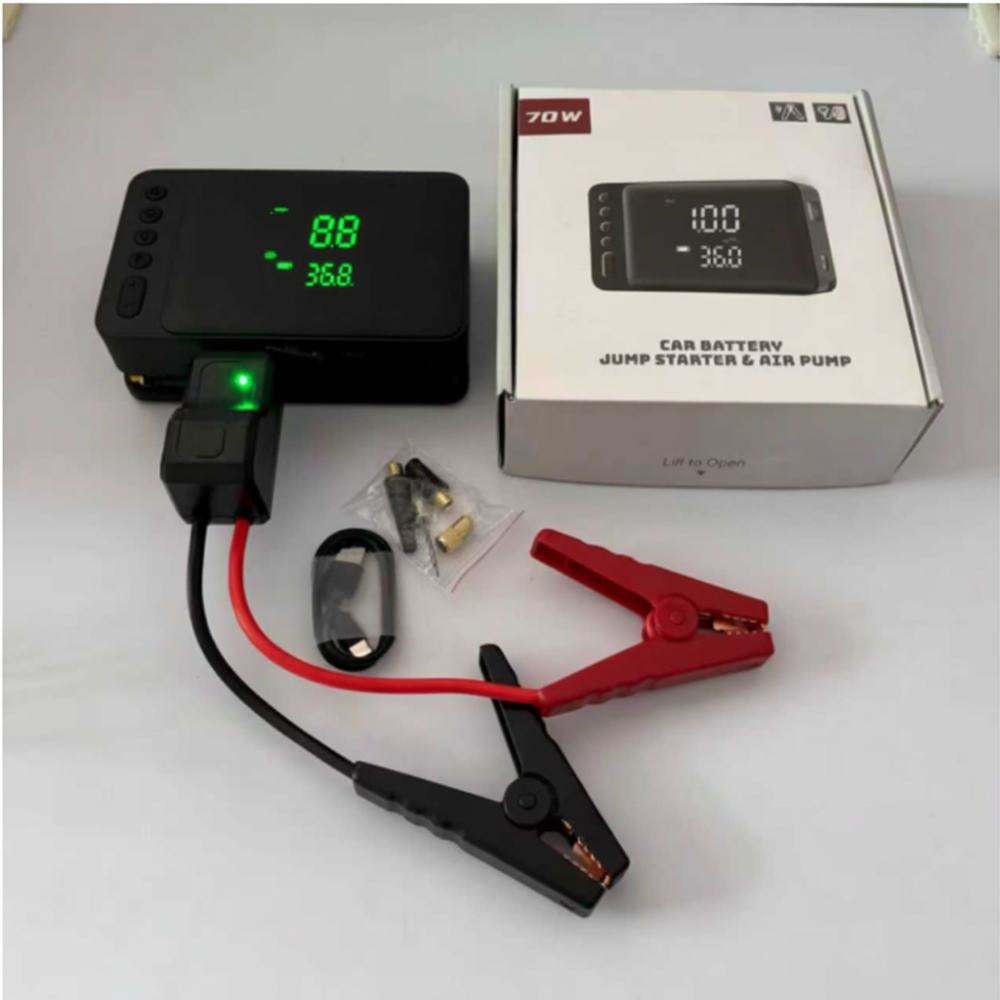 Power Pack Jump Starter & Air Compressor with 4000A Peak Current | Multi-Function Tire Inflator for Roadside Assistance 4