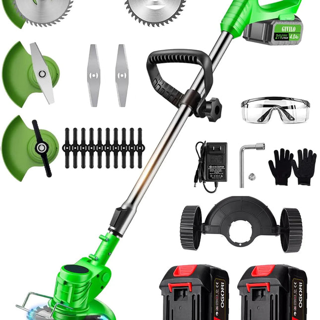 Weed Whackers Cordless 24V, Telescopic Grass Trimmer and Edger with Steel Blades