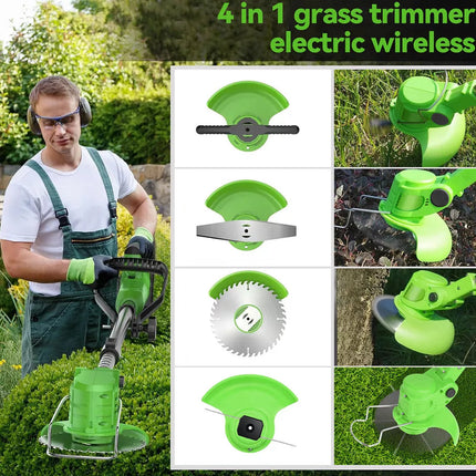 Weed Whackers Cordless 24V, Telescopic Grass Trimmer and Edger with Steel Blades – image 4