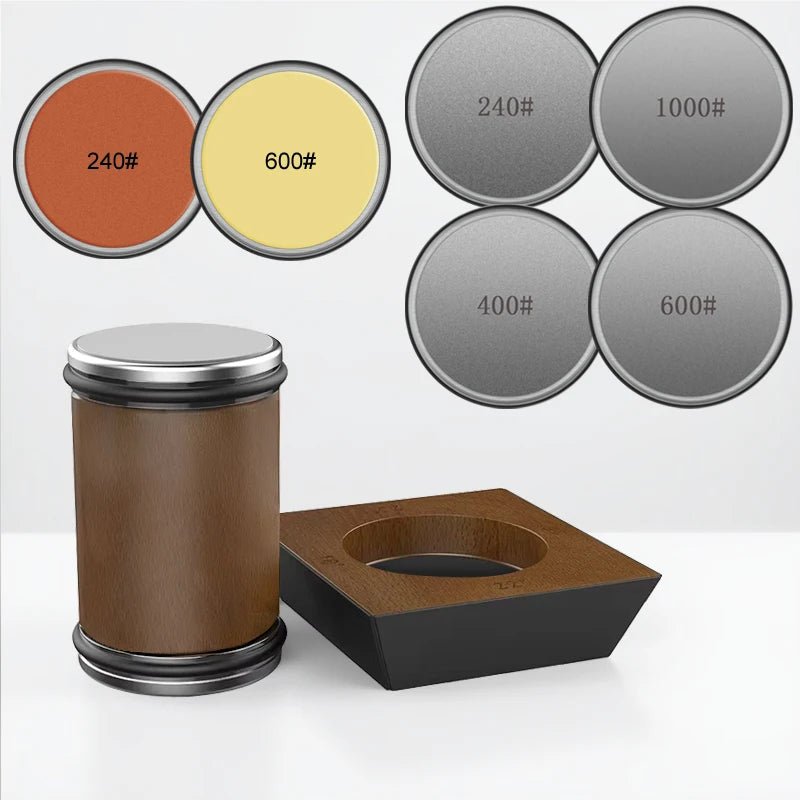 Precision Edge | Rolling Knife Sharpener Set with Diamond Grinder & Stylish Wooden Platform for Effortless Sharpening 5