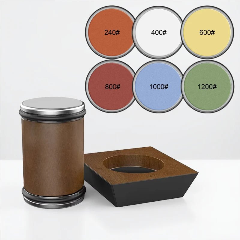 Precision Edge | Rolling Knife Sharpener Set with Diamond Grinder & Stylish Wooden Platform for Effortless Sharpening 7