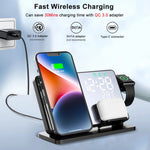 Premium 3-in-1 Wireless Charging Station with Fast Charge & Alarm Clock for Apple Devices 3