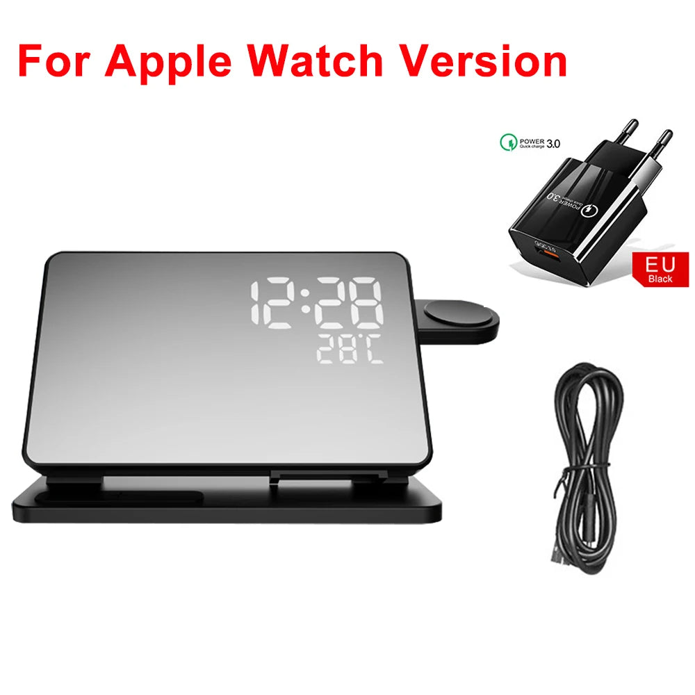 Premium 3-in-1 Wireless Charging Station with Fast Charge & Alarm Clock for Apple Devices 7