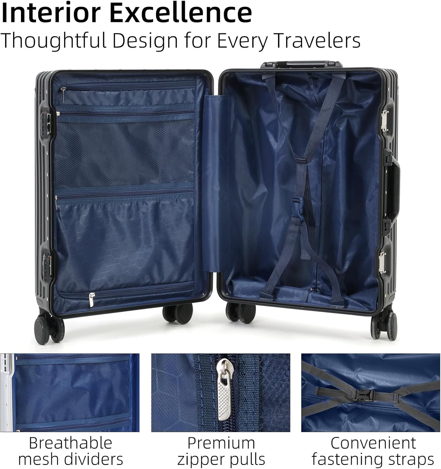 Premium Aluminium Carry-On Luggage with TSA Lock & Silent Wheels | Durable & Secure Travel Companion 5