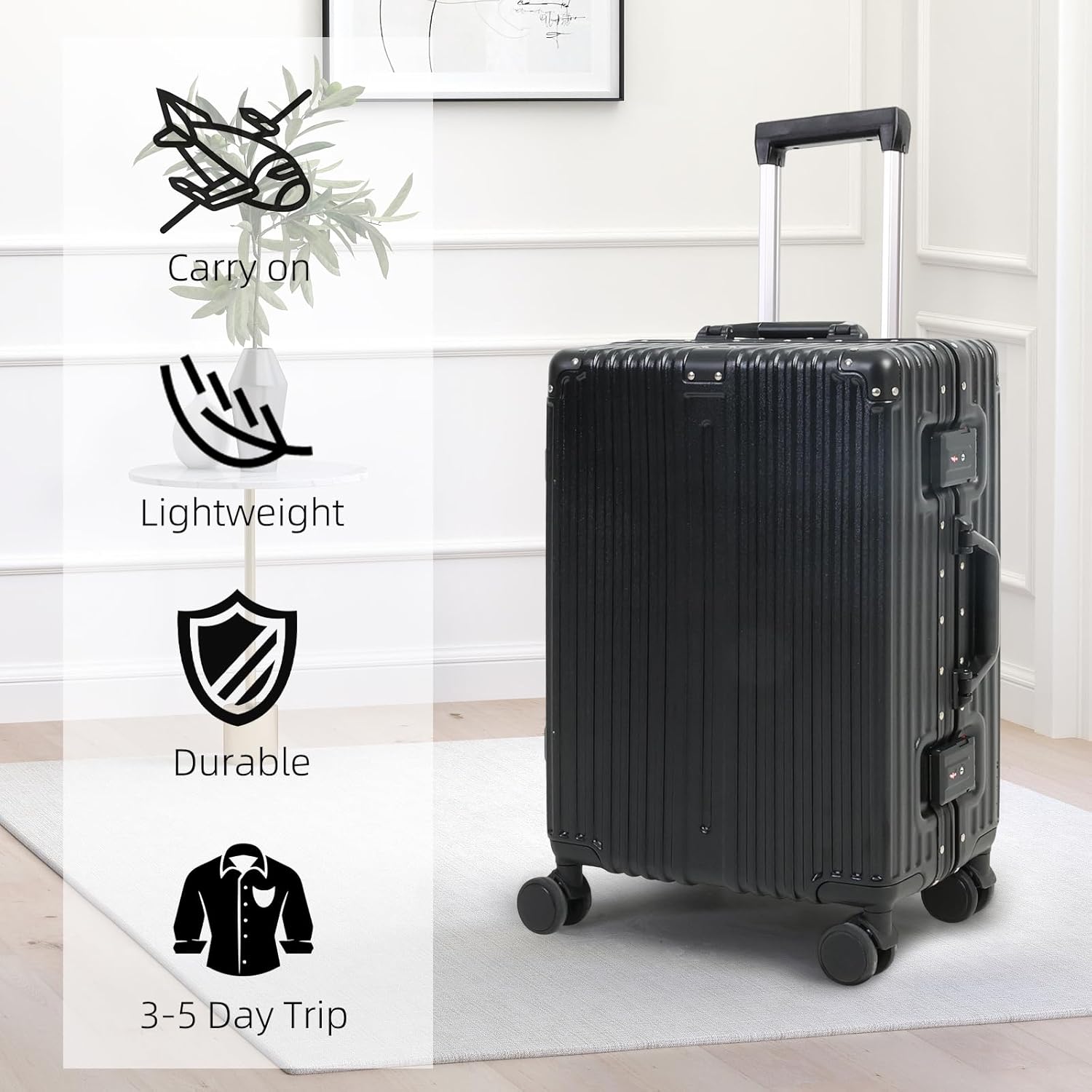 Premium Aluminium Carry-On Luggage with TSA Lock & Silent Wheels | Durable & Secure Travel Companion 6