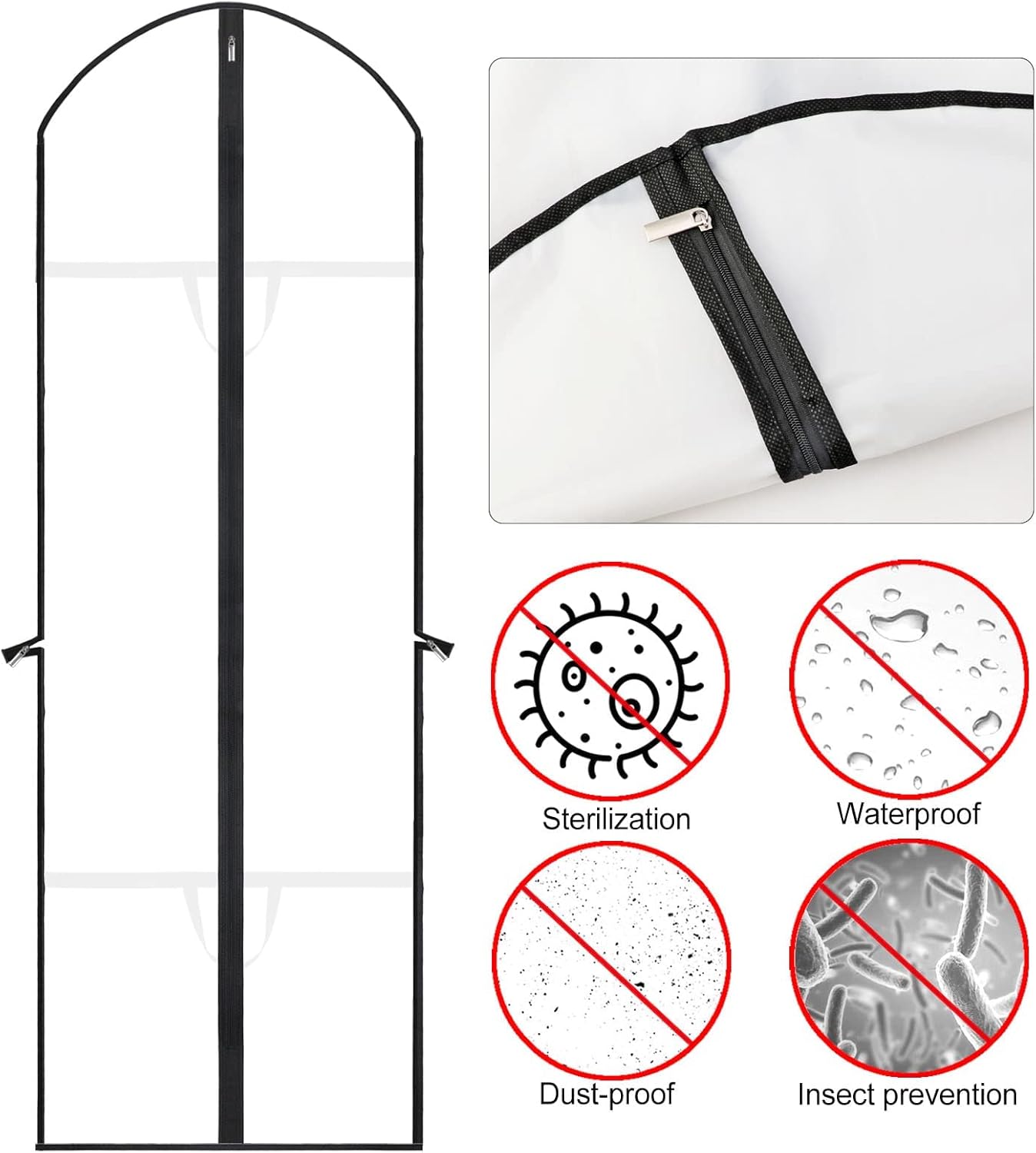 Premium Garment Bag | Extra-Long Dress Cover with Full-Length Zipper | Durable Protection for Formalwear 9