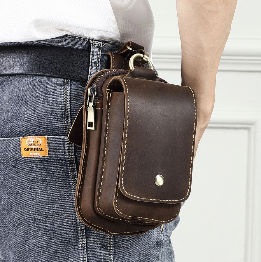 Premium Leather Waist Bag for Men with Adjustable Strap | Stylish & Durable Storage Solution for Essentials 0