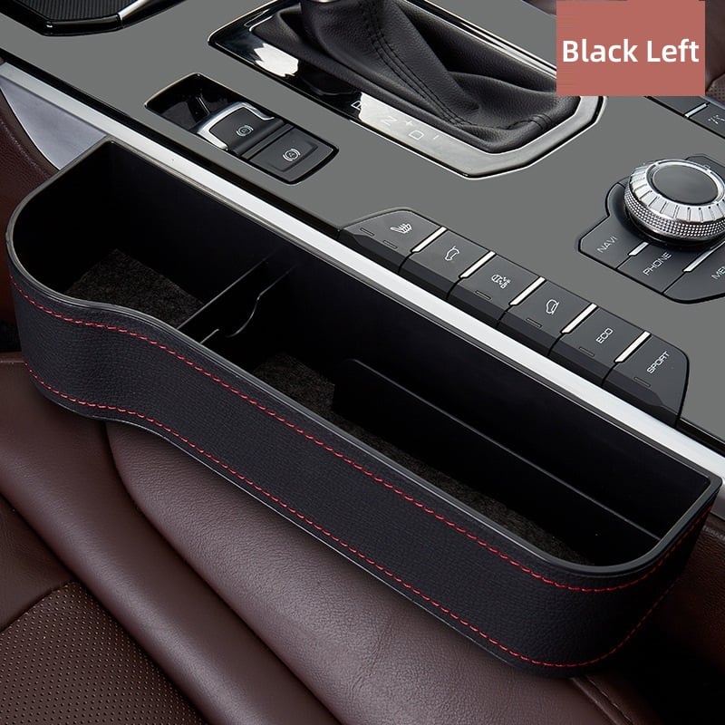 Premium Leather | Car Seat Organizer with Cup Holder & Gap Prevention | Back Seat Car Organizer for Extra Storage 0