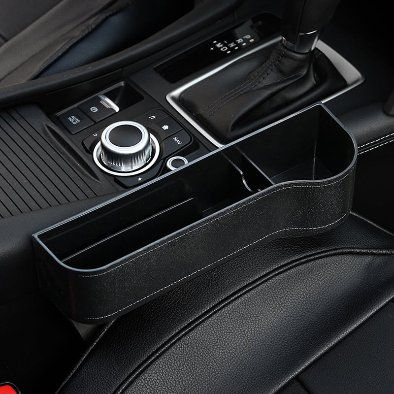 Premium Leather | Car Seat Organizer with Cup Holder & Gap Prevention | Back Seat Car Organizer for Extra Storage 11