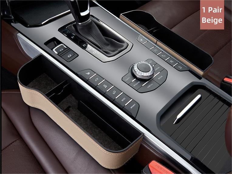 Premium Leather | Car Seat Organizer with Cup Holder & Gap Prevention | Back Seat Car Organizer for Extra Storage 15