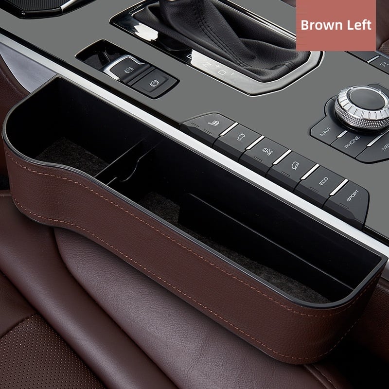 Premium Leather | Car Seat Organizer with Cup Holder & Gap Prevention | Back Seat Car Organizer for Extra Storage 16