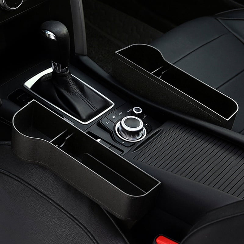 Premium Leather | Car Seat Organizer with Cup Holder & Gap Prevention | Back Seat Car Organizer for Extra Storage 21