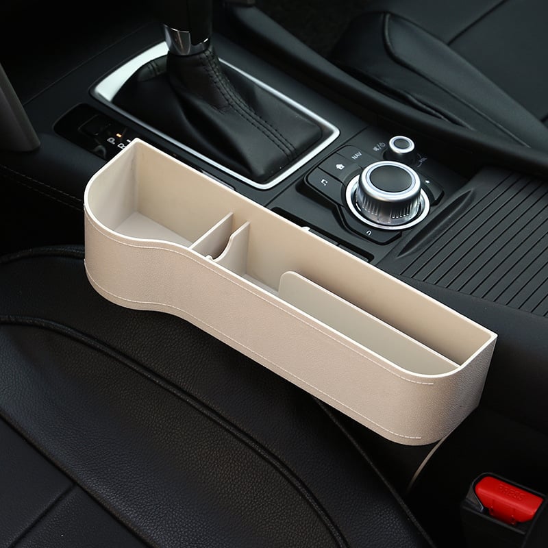 Premium Leather | Car Seat Organizer with Cup Holder & Gap Prevention | Back Seat Car Organizer for Extra Storage 23