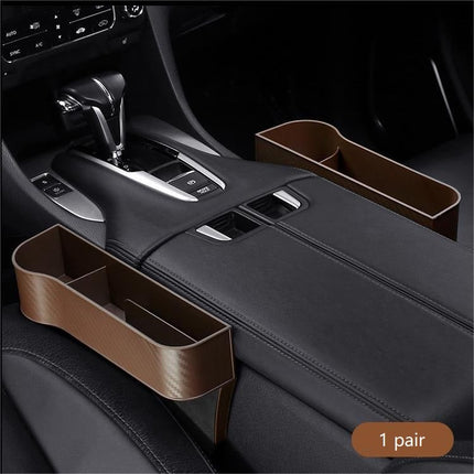 Premium Leather | Car Seat Organizer with Cup Holder & Gap Prevention | Back Seat Car Organizer for Extra Storage 27