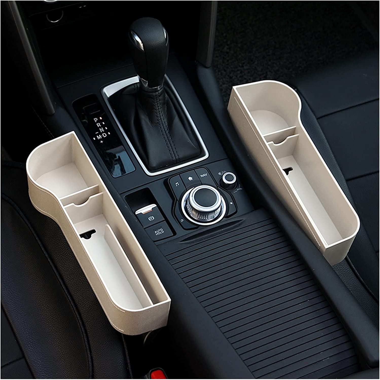 Premium Leather | Car Seat Organizer with Cup Holder & Gap Prevention | Back Seat Car Organizer for Extra Storage 28